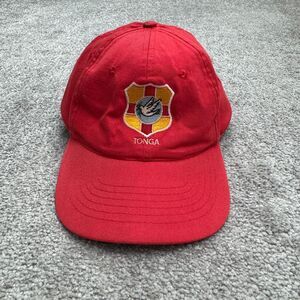 Tonga Vintage Rugby Strapback Hat Cap Unisex Red Embroidered National Emblem
